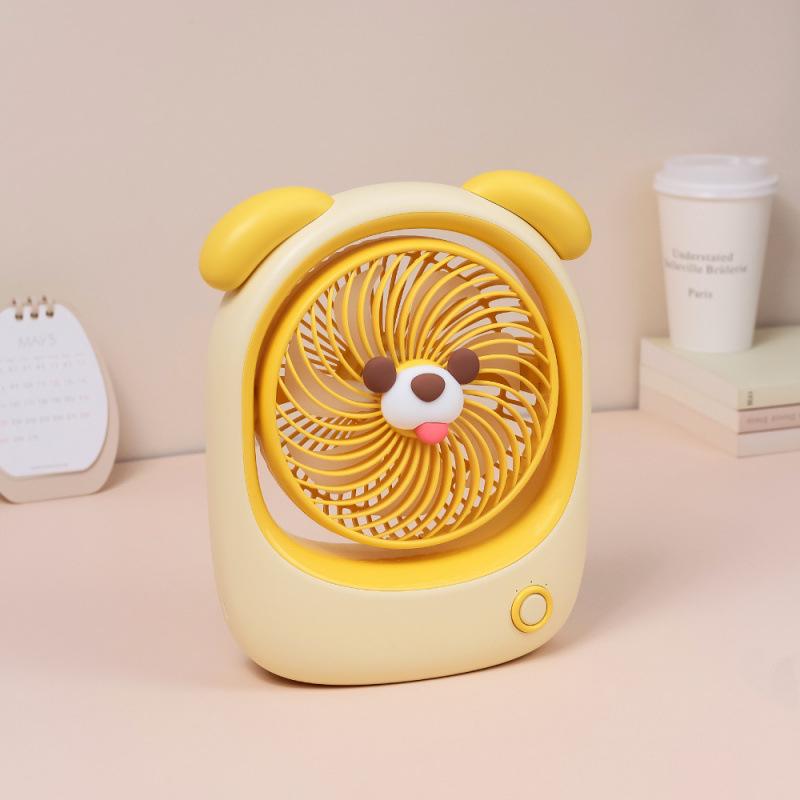 USB Rechargeable Quiet Desktop Small Fan for Dorms and Offices - 7-inch Large Wind