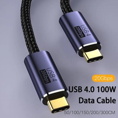 Кабель USB4 USB-C Thunderbolt 4 3 с TB 8K 60 Гц Видео 20 Гбит/с 20 В 5 А PD 100 Вт Быстрая зарядка для PS5 Nintendo Switch MacBook Pro