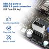 1 шт. Адаптер USB 2.0 на заголовок USB 3.2 Gen 1 для материнской платы с разъемом Type E Key-A (розетка на передней панели) на 9-контактный заголовок (внутренний)