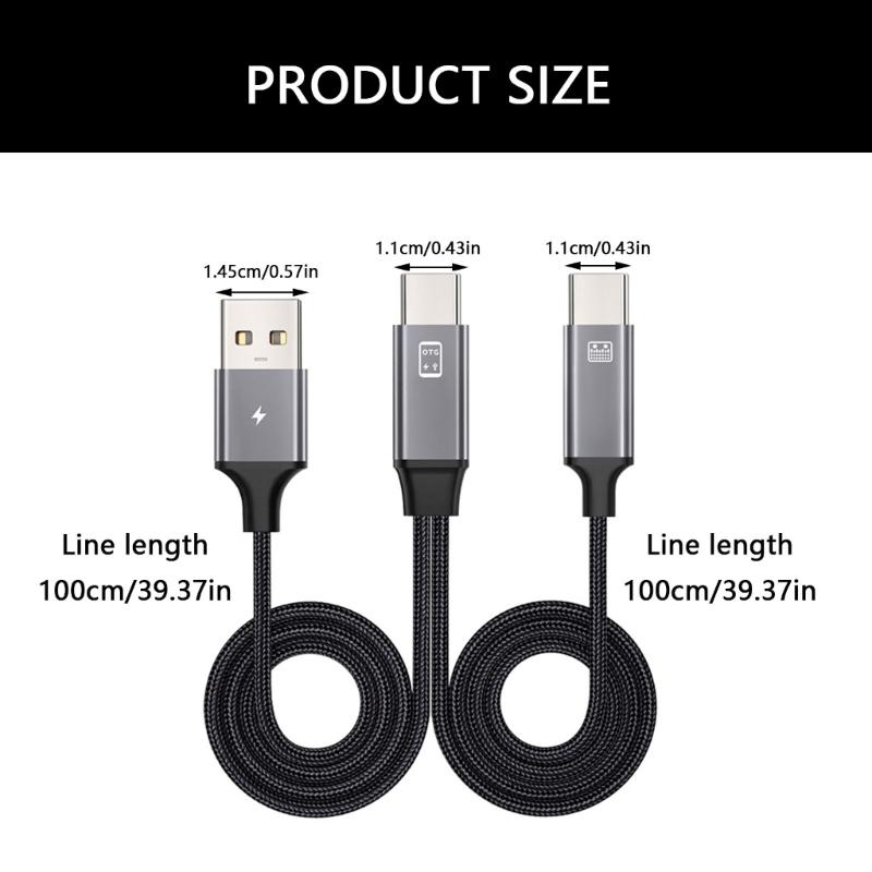 Кабель-адаптер Type C - USB OTG высокой скорости 100 см, кабель для прямой трансляции со звуковой картой и функцией зарядки для телефонов