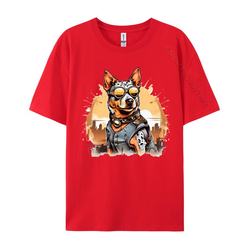 Australian Cattle Dogs T Shirt for Men Funny Pet Lover Cool Print Tshirt Graphic T Shirts Men Cotton Gift