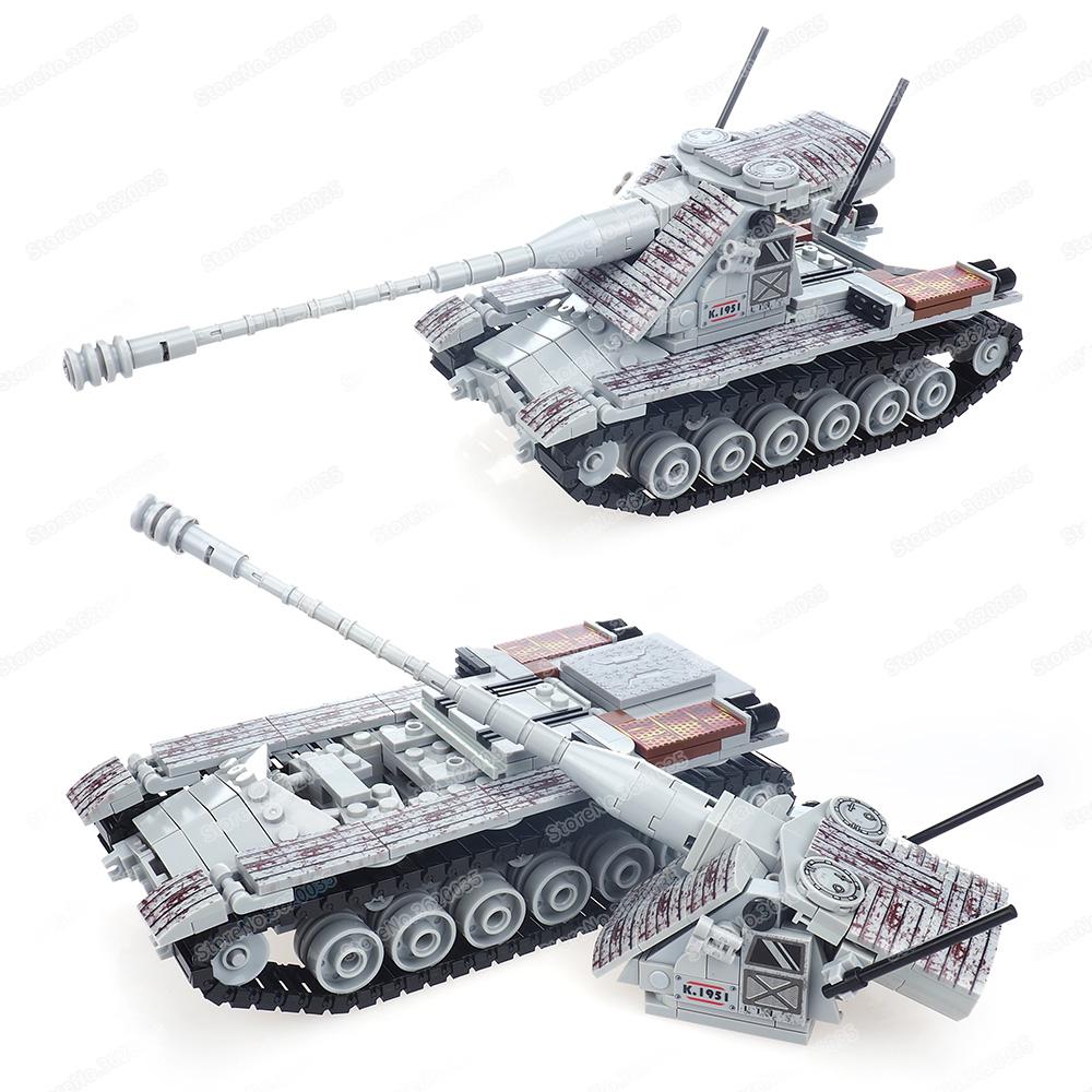 Военный Эмир Кранвагн Тяжелый Танк Строительный Блок Сборка Moc Фигурки WW2 Король Гор Модель Оружия Детский Подарок Игрушки для Мальчиков