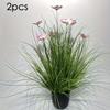 2 шт. Искусственная высокая трава и розовый космос, 19,6-дюймовые пластиковые искусственные грунтовые растения для внутреннего и наружного декора, подходят для весны и всех сезонов