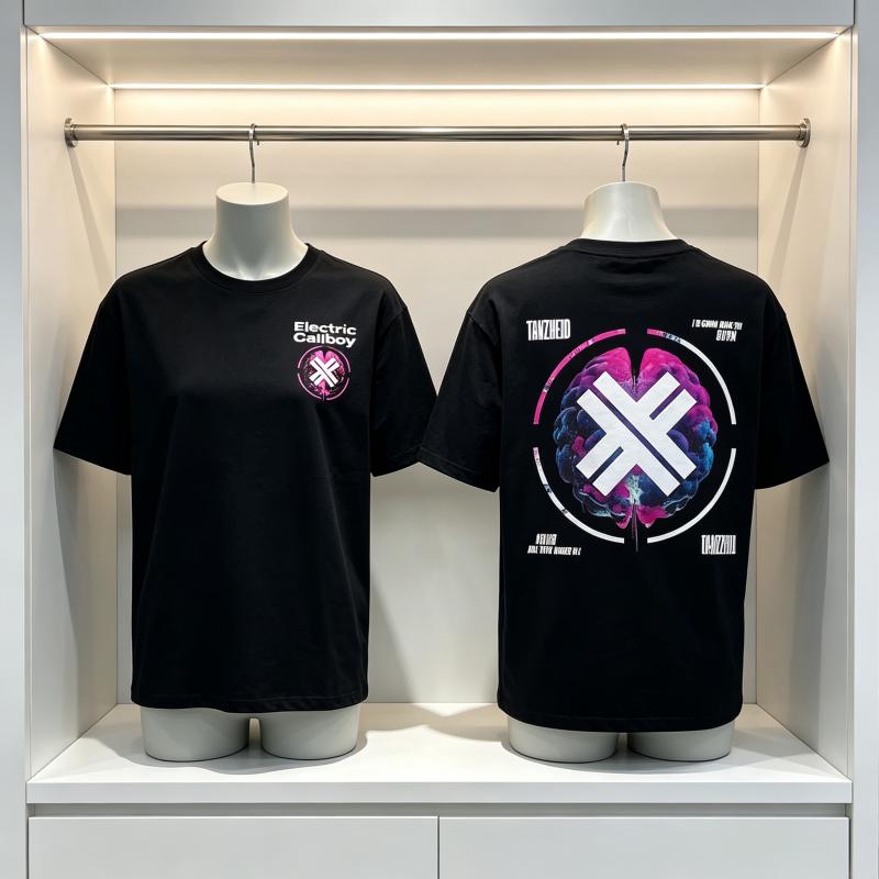 Bestselling Electric Callboy TANZNEID Album Neutral Cotton Tshirt Summer New High Quality Unisexs Retro Fashion Pattern Shirt