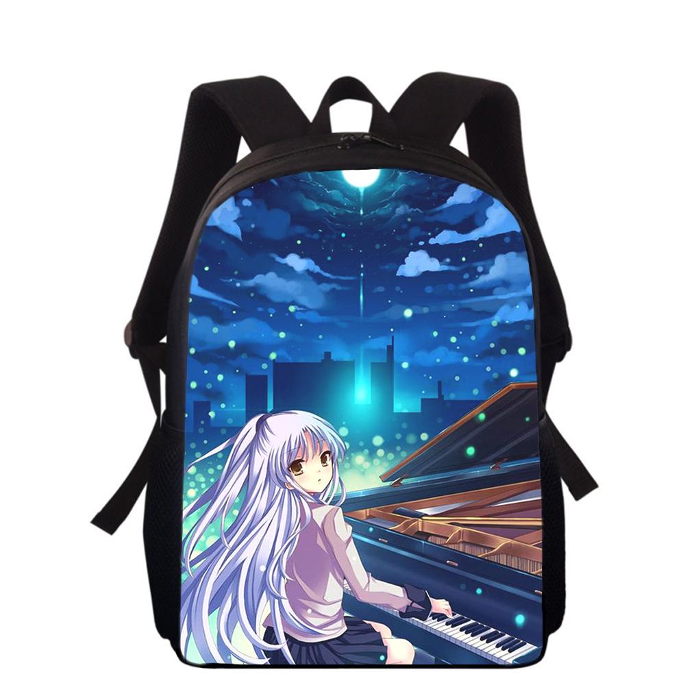 Angel Beats Тачибана Канадэ 16" 3D Принт Детский Рюкзак Сумки для Начальной Школы для Мальчиков Девочек Рюкзак Студенческий Школьные Сумки для Книг
