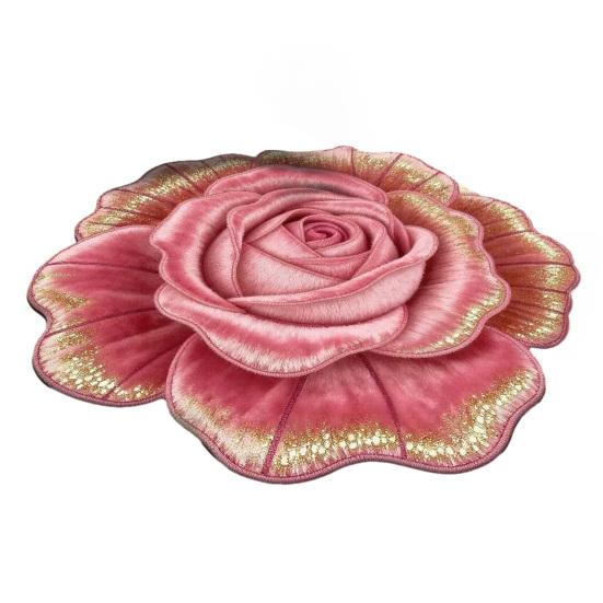 3D Floral Bath Mat Realistic Flower Shaped Floor Mat Non-Slip Absorbent Bathroom Rug for Entrance Living Room Bedroom