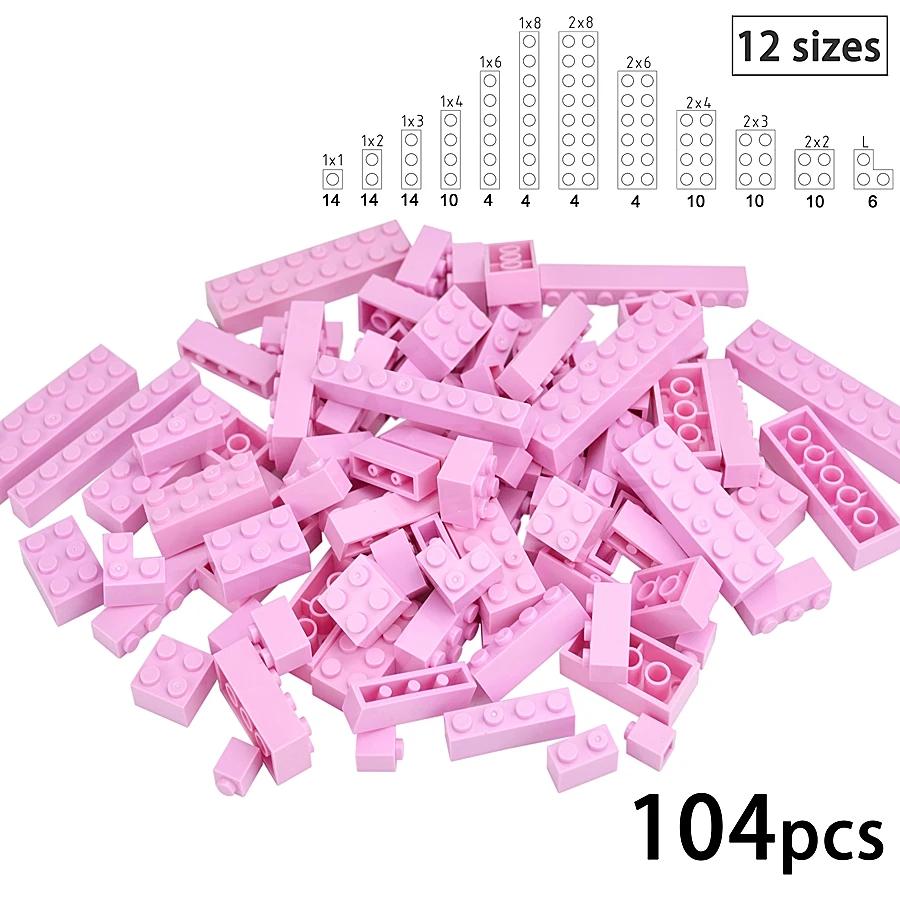 104 шт., смешанные толстые фигурки, строительные блоки, 12 размеров, 16 цветов, совместимые классические базовые пластины Leduo, креативные игрушки для детей