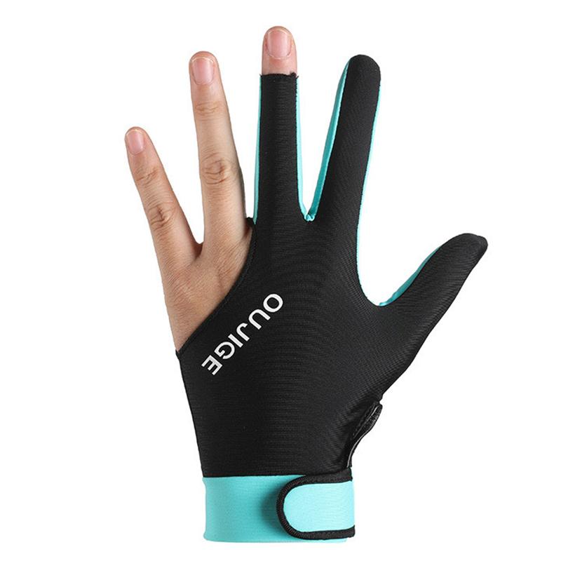 1 шт. Перчатка для бильярда, левая, три пальца, перчатка для бильярда, нескользящие наклейки, эластичные перчатки для тренировок по бильярду, аксессуары