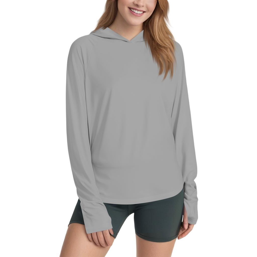 Женская рубашка Sunblock Ice Silk с капюшоном Upf 50+ с длинным рукавом, легкая быстросохнущая футболка для походов