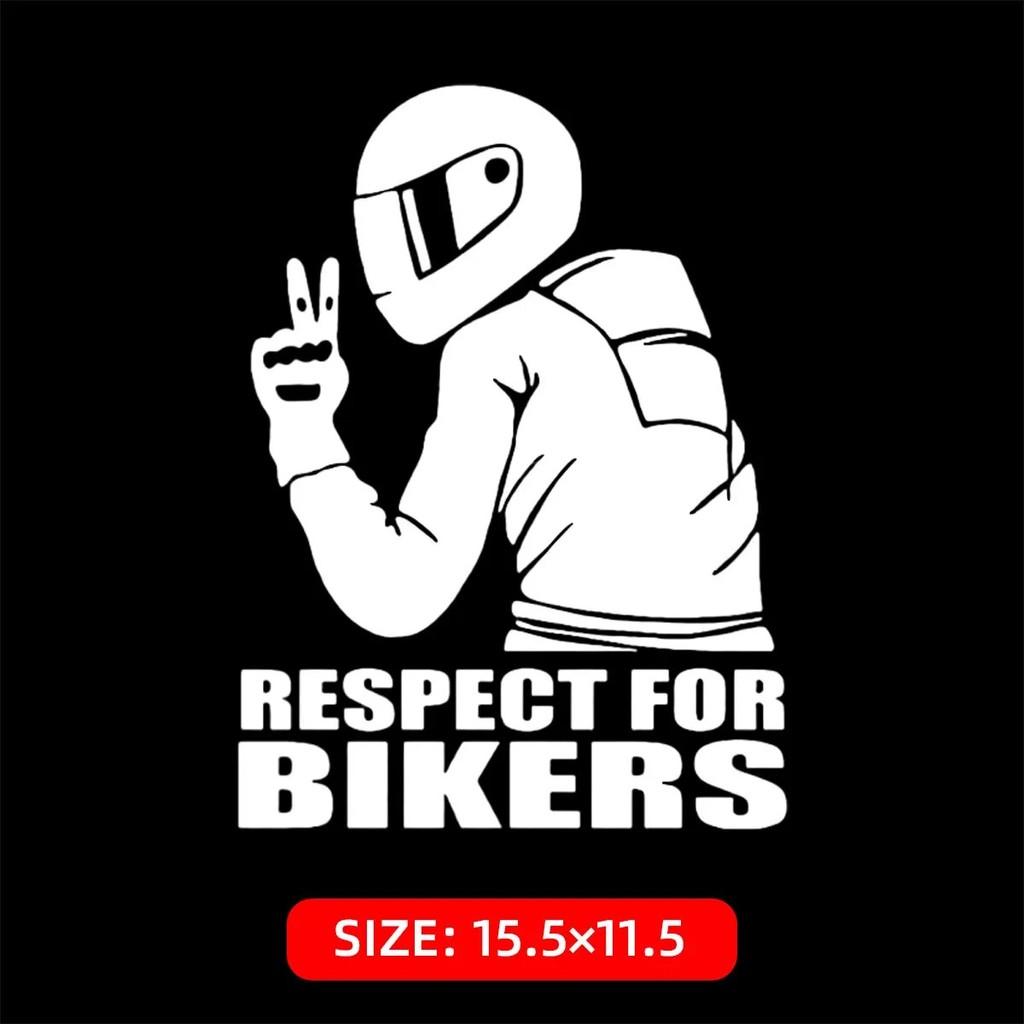 Наклейка Respect for Bikers - Крутая наклейка с изображением мотоциклиста для автомобиля/мотоцикла