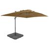 Parasol - vidaXL - Taupe - Aluminium - Résistant Aux UV - Base Portable