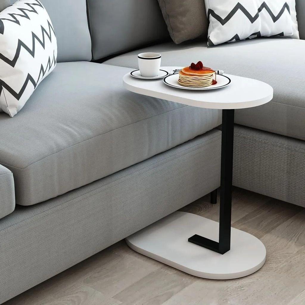 Деревянный журнальный столик с боковой стороной C, диван-стол, железная ножка, сервировочный стол для чая и кофе