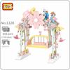 LOZ 1126 Pink Sakura Flower Swing Bird Animal Heart Sweet Candy 3D DIY Mini Blocks Bricks Building Toy for Children Gift No Box
