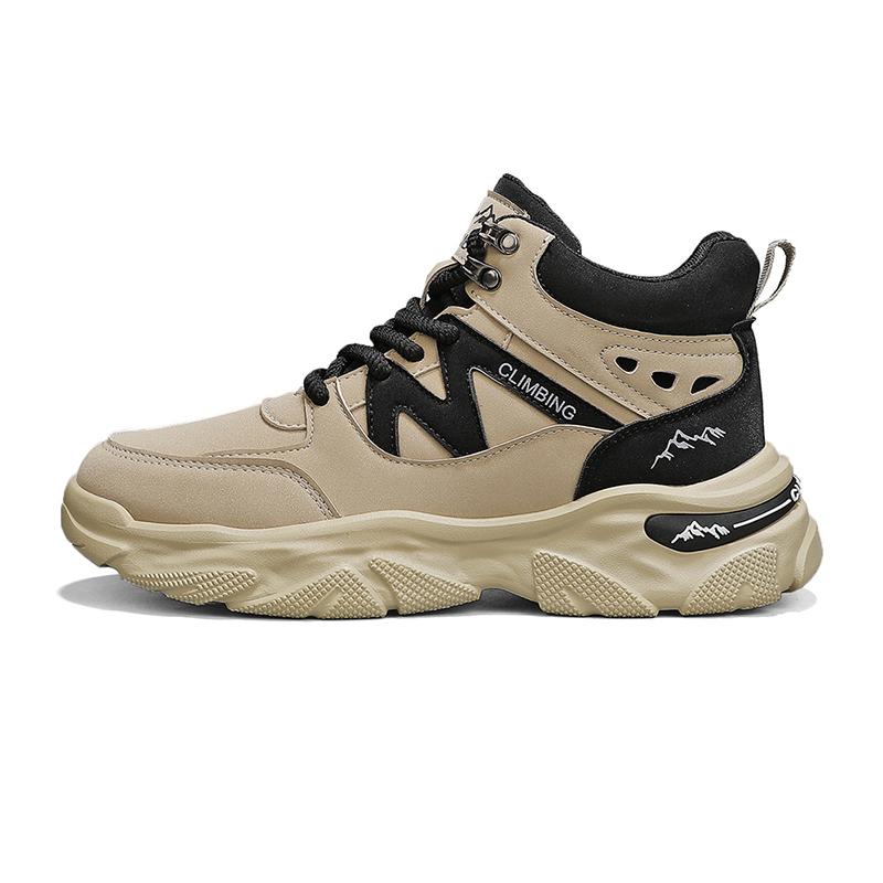 Fashion High Top Men's Shoes 2025 New Autumn Fashion British Style Workwear Leather Waterproof Outdoor Casual Sneakers Trend Short Boots