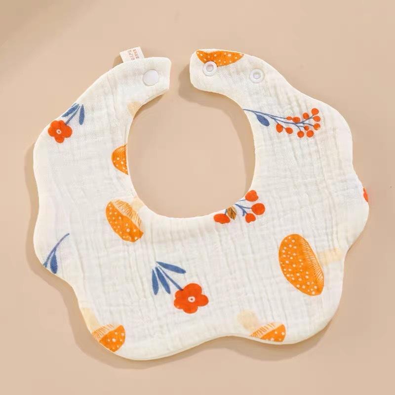 Class A Pure Cotton Petal Bib 360 Degree Rotating Breathable Absorbent Newborn Saliva Towel Baby Bib