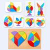 Two-in-One Wooden Tangram & T-Puzzle Board for Primary School Children, Ages 3-6 – Educational Toy