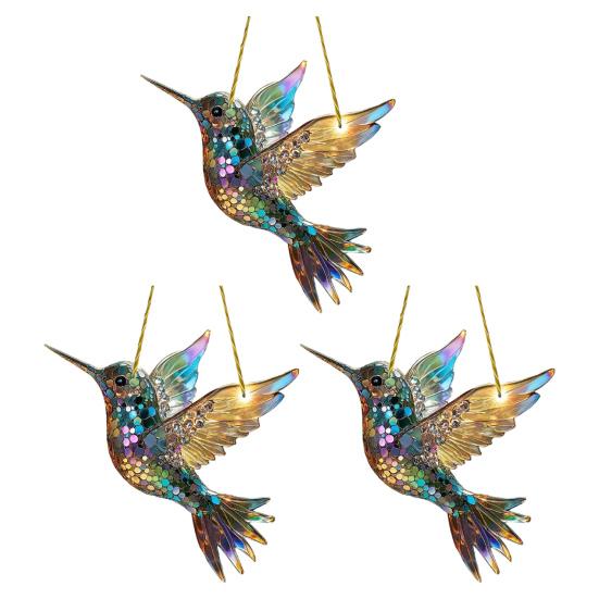 Синяя птица подвесное украшение витражное стекло искусство птица орнамент 2D плоский акрил