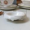 Блюдо Пухлая керамическая миска для соуса, белая откидная тарелка для приправ, мини-блюдо для медового уксуса, миска для соуса, витрина для ювелирных изделий