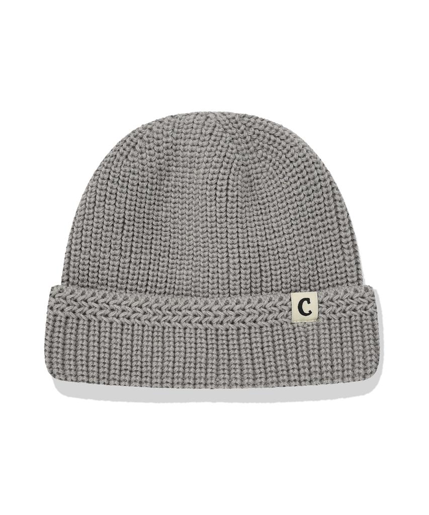 COVERNAT Authentic C Logo Short Beanie Grey