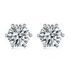 Minimalist Luxury Moissanite Stud Earrings Women Six-Prong Setting Sterling Wedding Fashion Jewelry