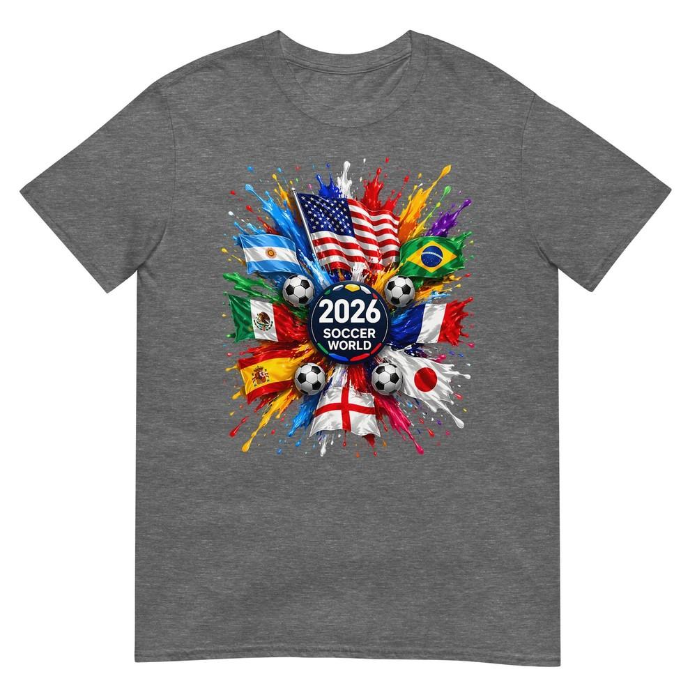 2026 Soccer World Usa Flag Burst Fan Tee TShirt