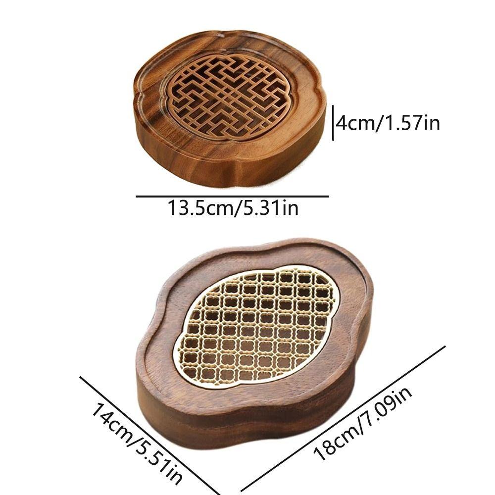Walnut Wood Bearing Wood Tea Tray Water Storage Detachable Dry Brewing Tea Table Drainage Hollow Out Teapot Drain Plate