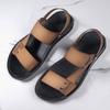 Модные мужские пляжные сандалии, новый дизайн, повседневная кожаная летняя обувь для отдыха на открытом воздухе, дышащие пляжные сандалии, модные мягкие удобные тапочки