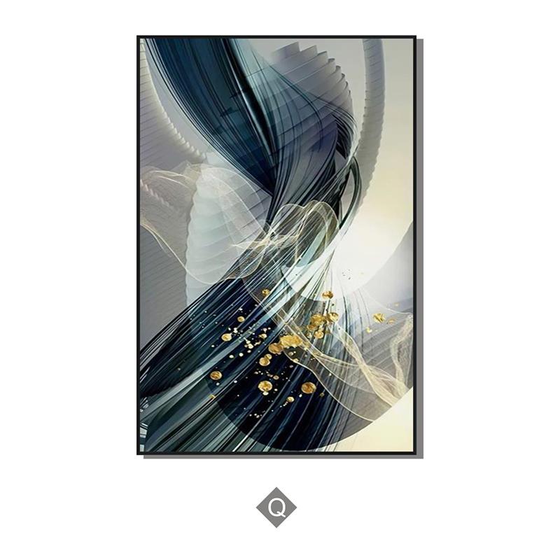 Abstract Black Golden Foil Leaves Luxury Poster Art Plant Canvas Painting Decorative Modern Wall Picture for Living Room Decor