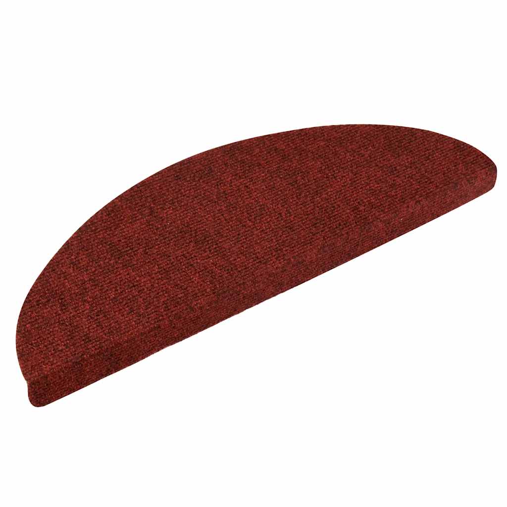 Self Adhesive Stair Treads 10 pcs 56 x 17 x 3 cm Burgundy Red Semi Round