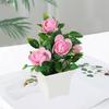Fake Potted Plant Vibrant Color Artificial Rose Bonsai Fade-resistant Realistic Simulated Plant for Home Decoration