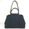 HERMES Kabak Elan PM Shoulder Bag Tote Bag Leather/Canvas Dark navy