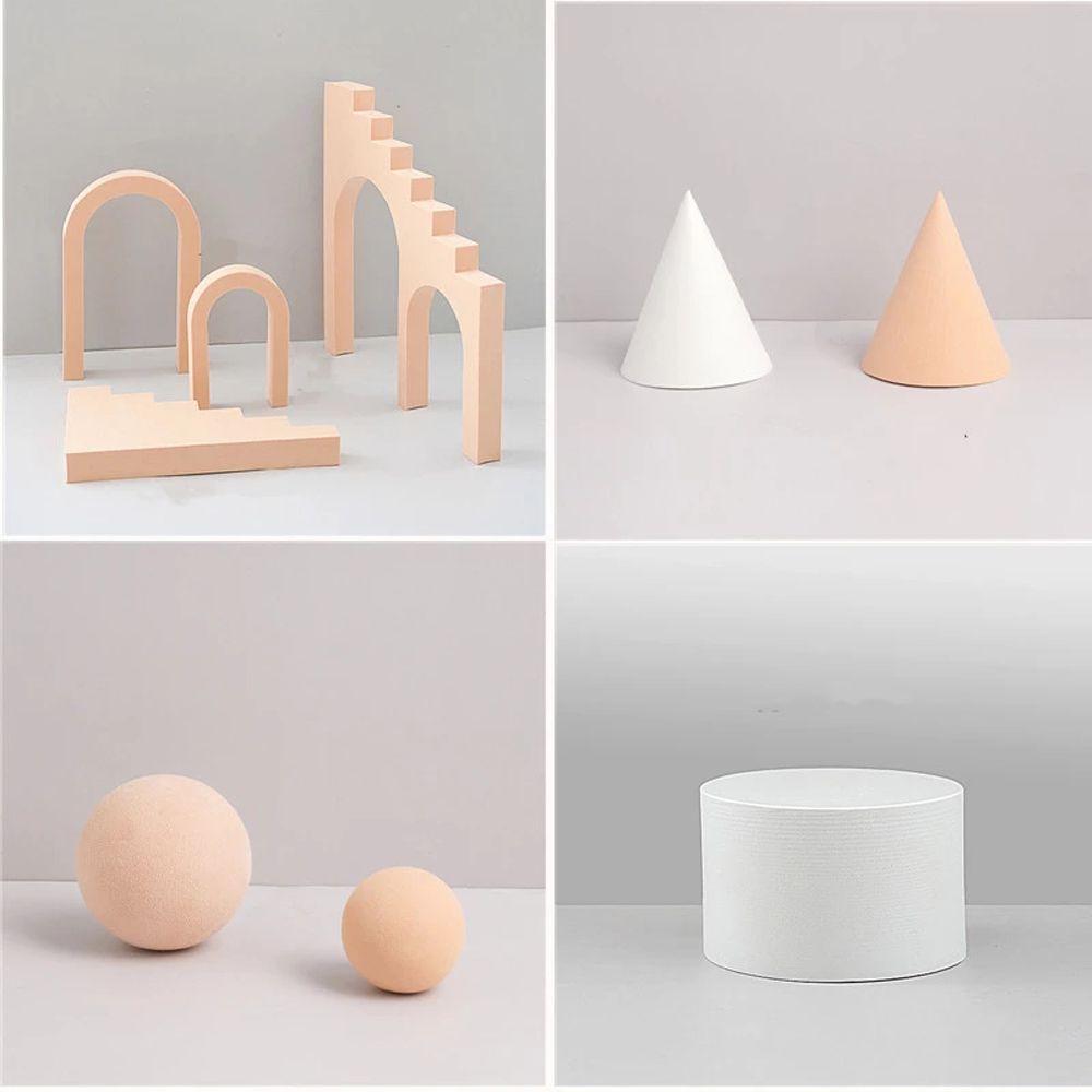 Photography Table Ins Wind Net Red White Shooting Props Photographic Prop Geometric Stereo