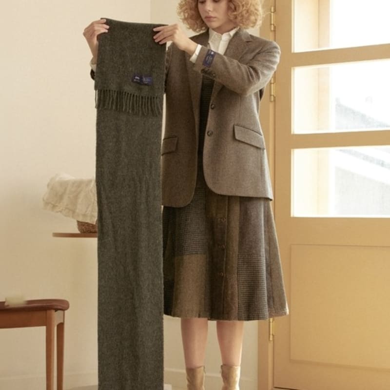 ABRAHAM MOON Шарф из мериносовой шерсти 25 см - Серый