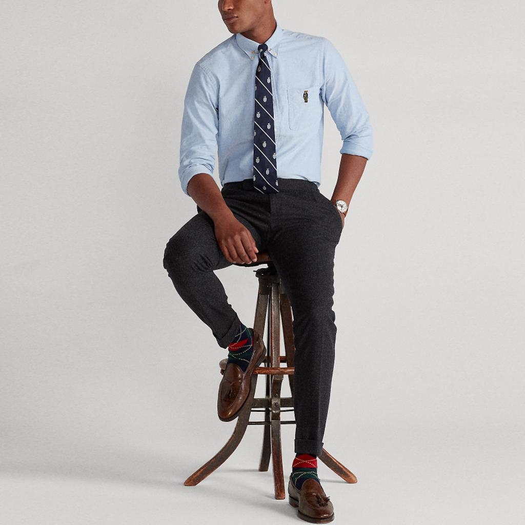 Polo Ralph Lauren Вышитая рубашка свободного кроя на пуговицах с длинным рукавом для мужчин, синяя MNPOWOV16820896-400