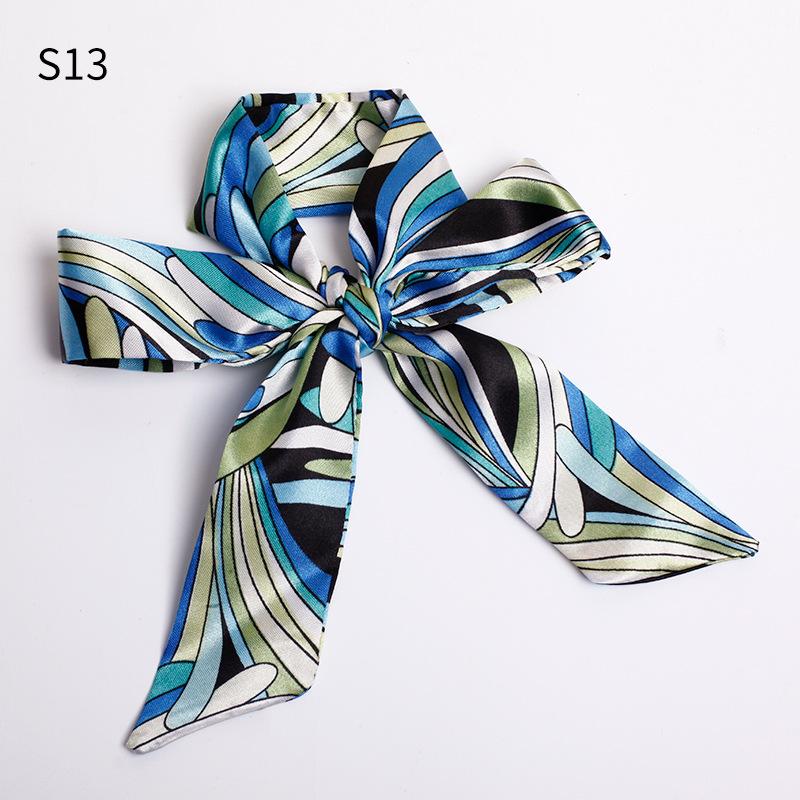 Good Ties Ribbon Small Scarves Silk Spring and Summer Long Scarves Girls Thin Narrow 4cm*85cm Hair Band Bundled