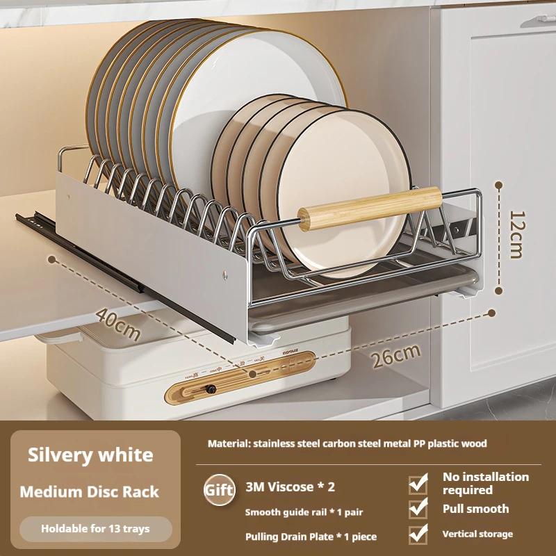 Кухонная полка для хранения посуды Шкаф выдвижной для мисок Выдвижная корзина Шкаф ящика Стеллаж для хранения мисок Полка для сушки тарелок