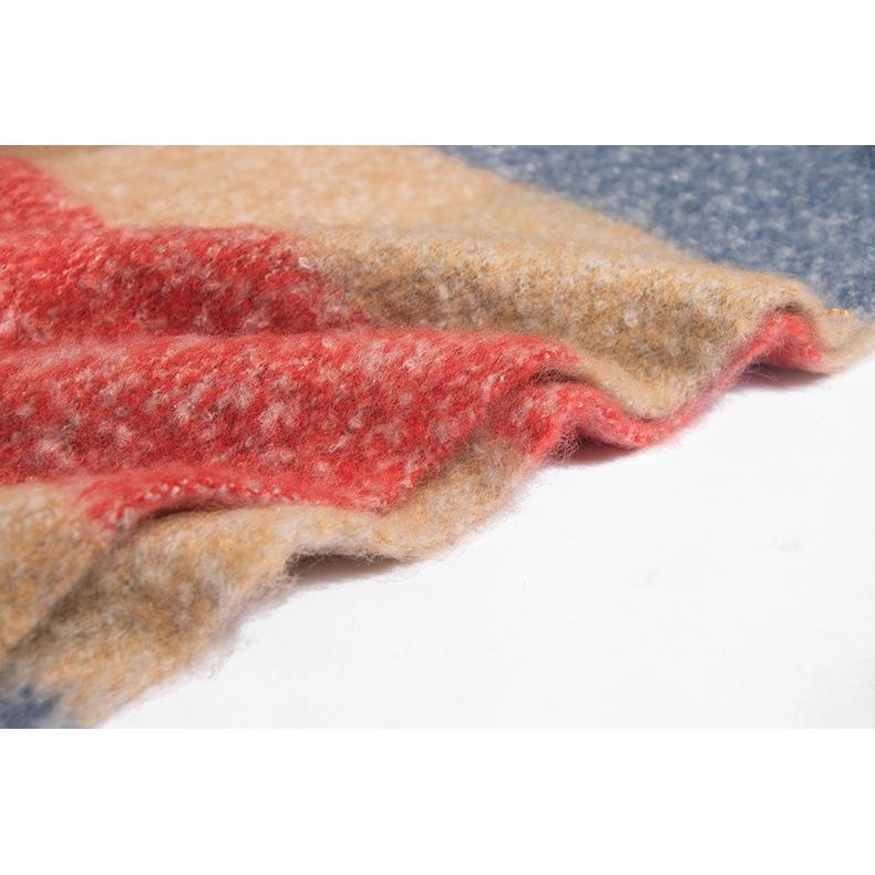 Осенне-зимний толстый клетчатый шарф с кисточками, шаль