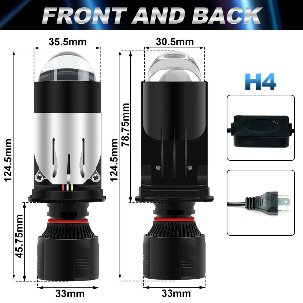 2 шт. H4 Светодиодные Двойные Проекторные Линзы Мини Canbus 9003 HB2 80 Вт 80000 Лм Автомобильные Лампы Головного Света Дальний Ближний Свет 12 В 24 В 6000 К Автомобили Мотоциклетная Фара