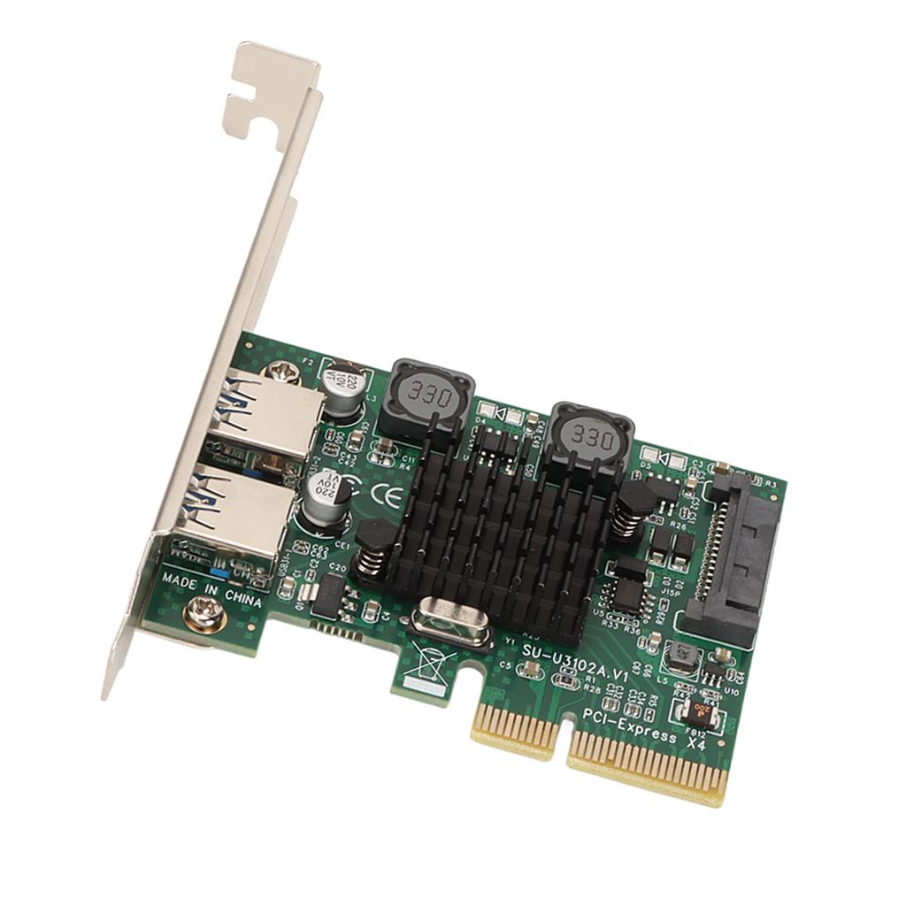 USB3.2 Expansion Card 2 Ports High Speed 10Gbps ASM3142 Chip USB Expansion Card for Win Xp for Win7 for Win8 for Win10