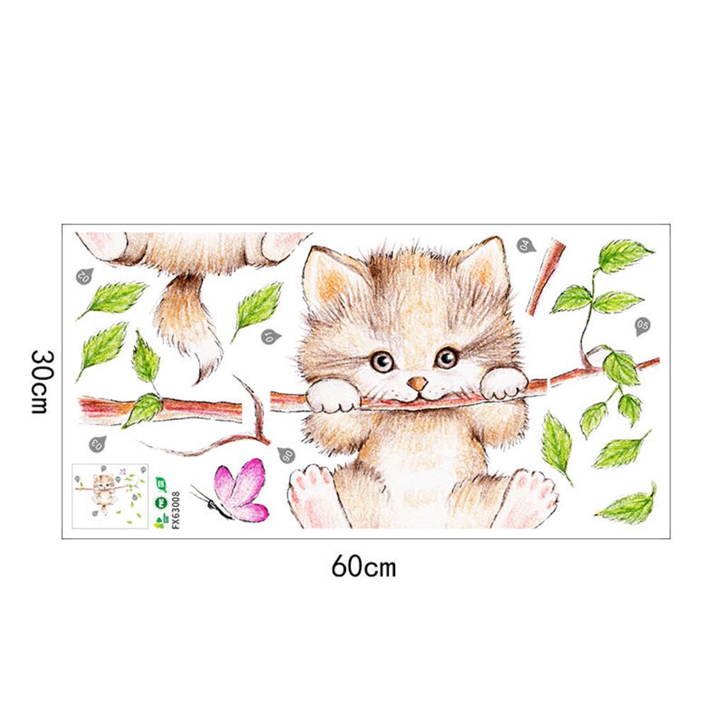 (Никита) Мультяшный кот, весенняя наклейка на стену, спальня, исследование, фон, наклейка на стену