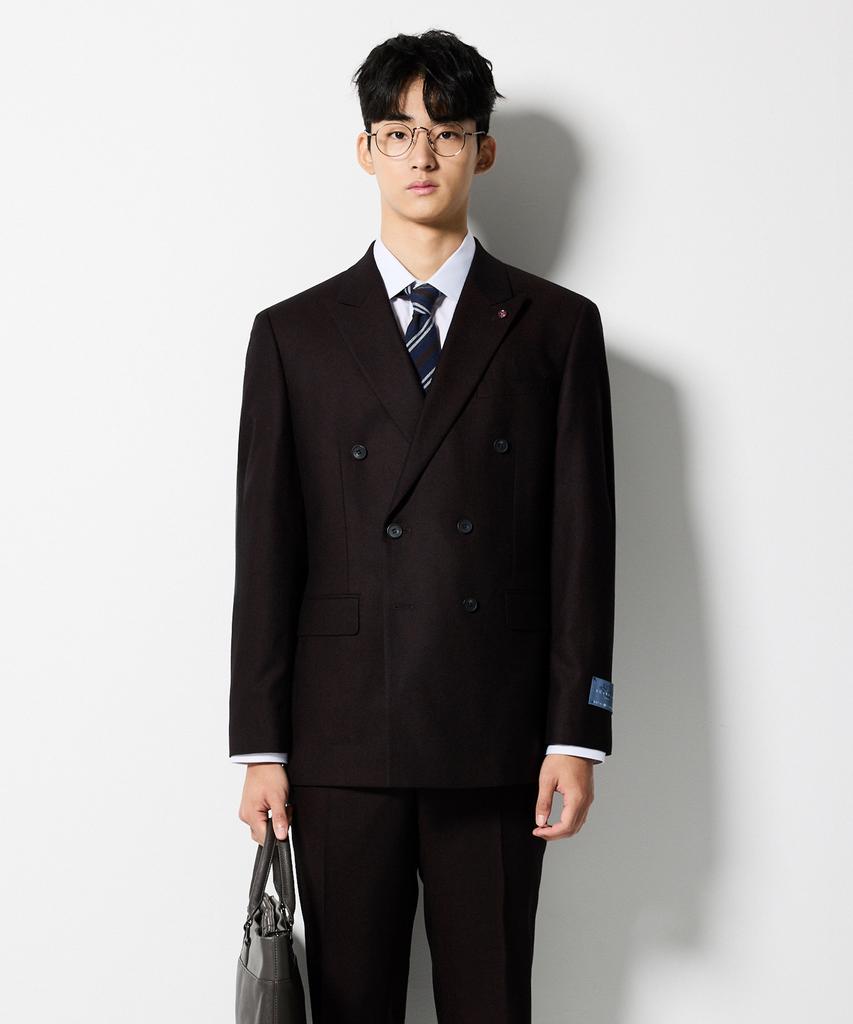 STCO Italy Guabello 100% Wool Double-Breasted Formal Jacket_Wine (Classic Fit)_Ssjvd93Dsa