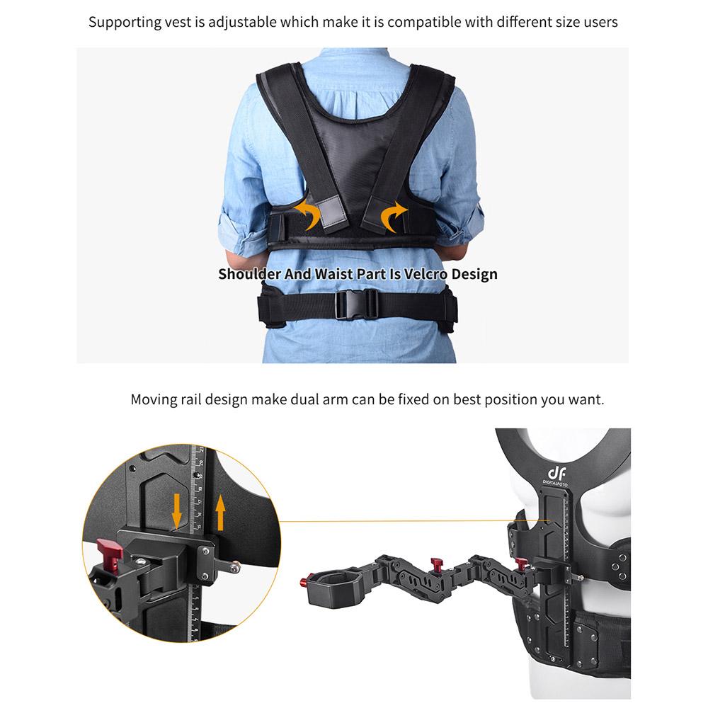 DF DIGITALFOTO THANOS Система стабилизации подвеса с двойным пружинным рычагом + разгрузочный жилет Совместима с DJI Ronin S