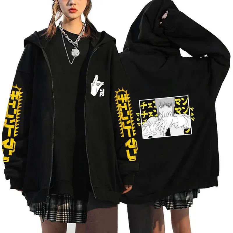Anime Chainsaw Man Zip Hoodies Sweatshirts