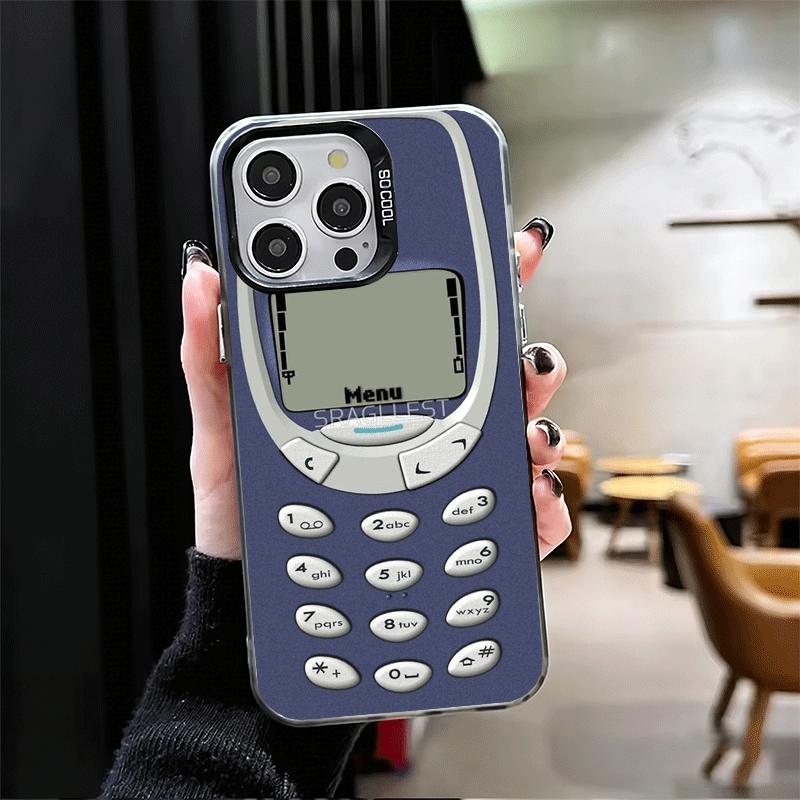 Забавный ретро-телефон Мягкий чехол для телефона для iPhone 15 16 17 Pro Max 17Air 16E 14 Plus 13 12 Mini Ударопрочный чехол Задняя крышка