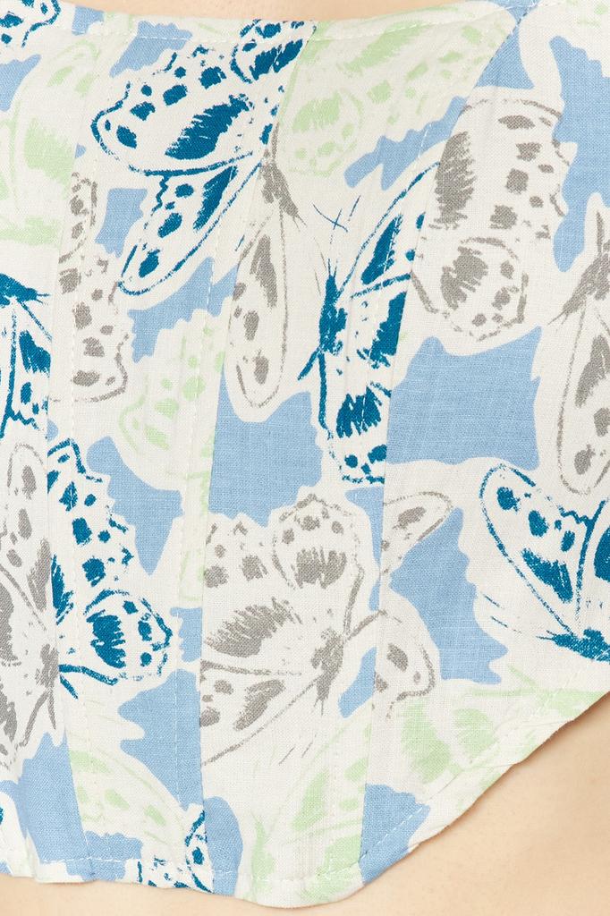 Women's Fashion New Blouse Multicolor Corset Strap Floral Woven Blouse