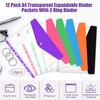 12 шт. Расширяемый карман для папки A4 Прозрачные пластиковые конверты 11 отверстий Папка Документ Договор Сумка Зажим