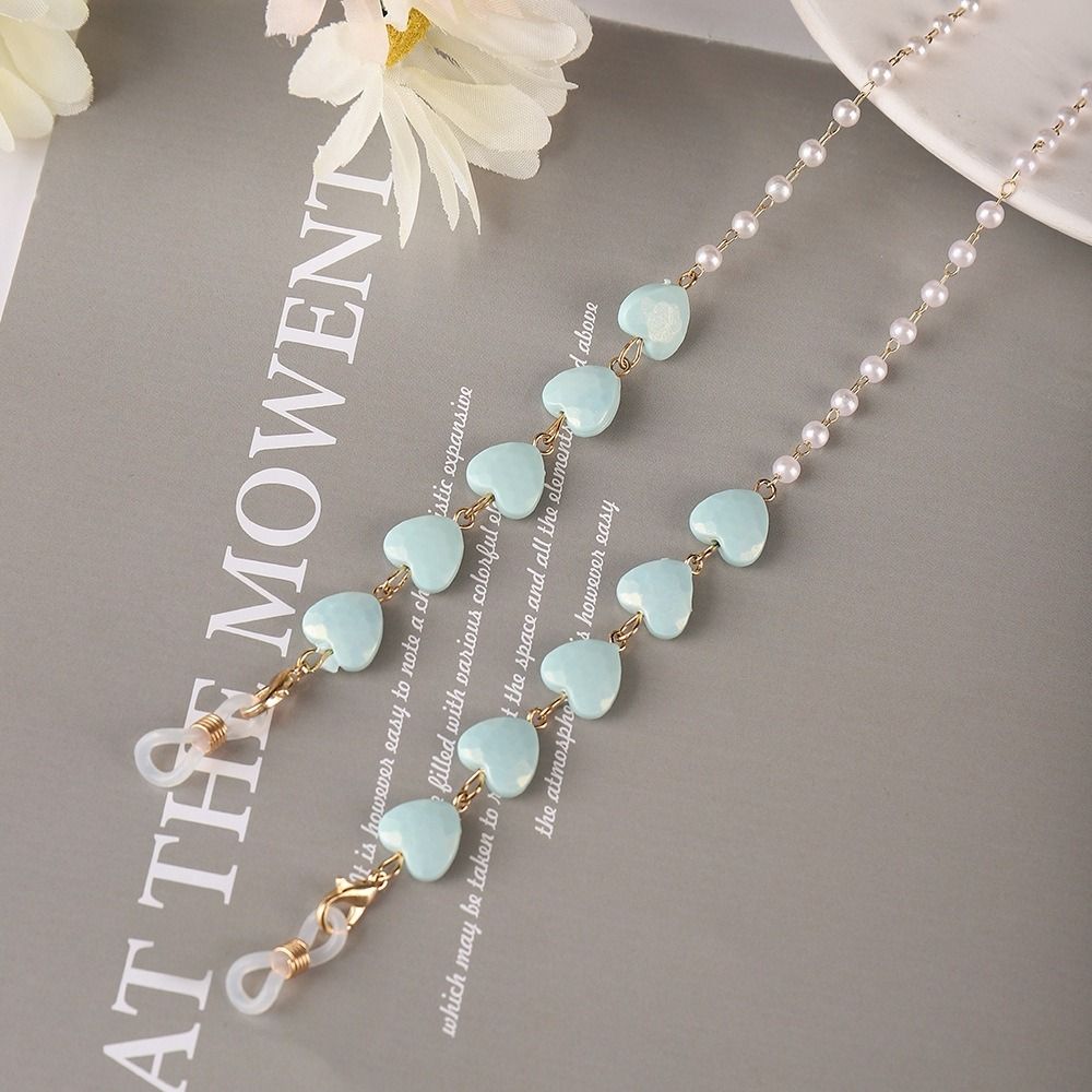 Neck Heart Shaped Pearl Sunglasses Chains Mask Anti-lost Chains Love Glasses Chains Spectacle Cord