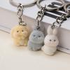 Resin Flocking Cute Three-Dimensional Bunny Keychain Pendant, Car Keychain Pendant, Bag Pendant, Accessory Batch