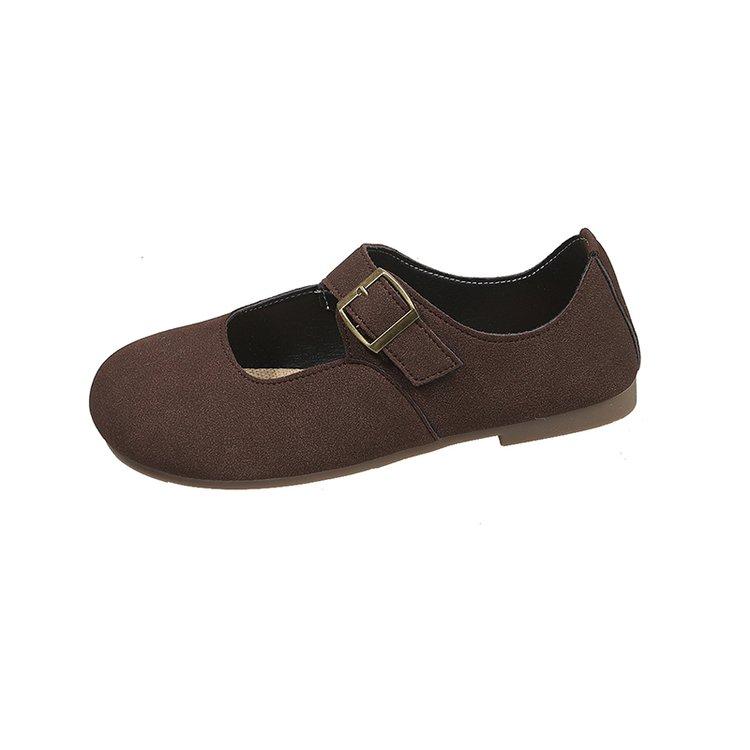Женские замшевые туфли Мэри Джейн в стиле ретро, лесной стиль, весна-осень, мягкая подошва, лоферы с одним ремешком, одинарная обувь