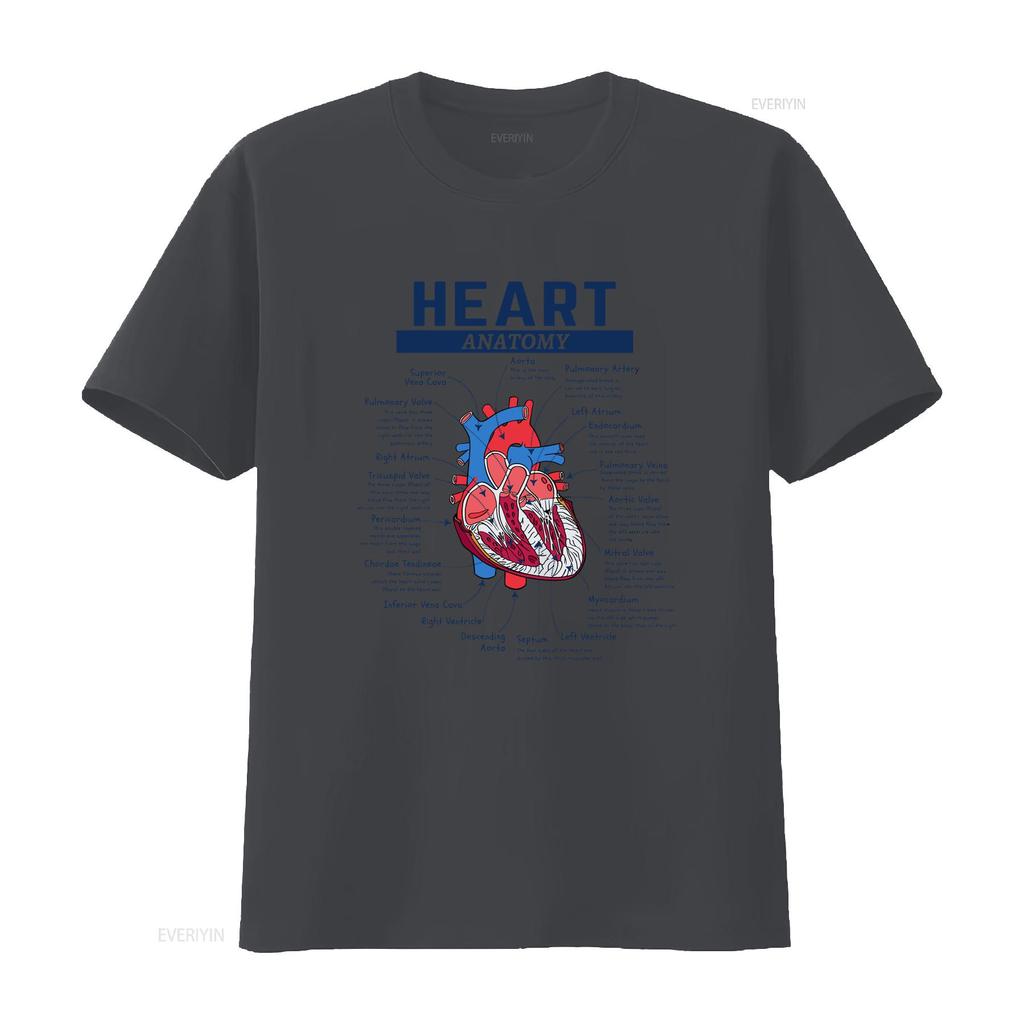 Heart Anatomy T Shirt Anatomical Nursing School Student Doctor And Nurse Cardiac Vintage Stretched Breathable